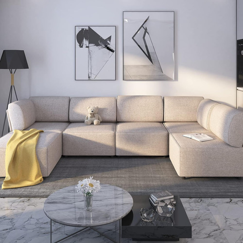 Shaped modular sectional - u,