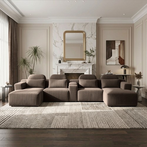 Modern coffee velvet shaped - coffee,