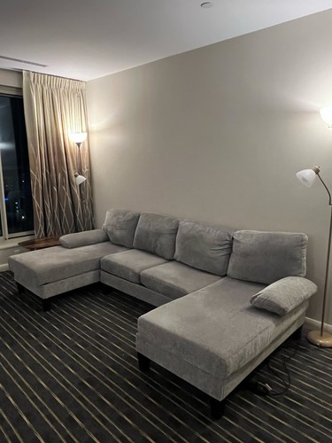 Gray shaped sectional sofa - u-shaped,