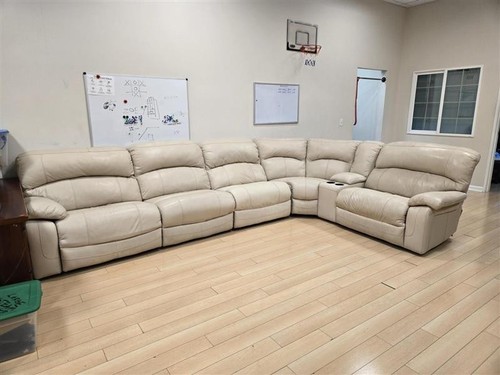 Beige leather reclining - beige,