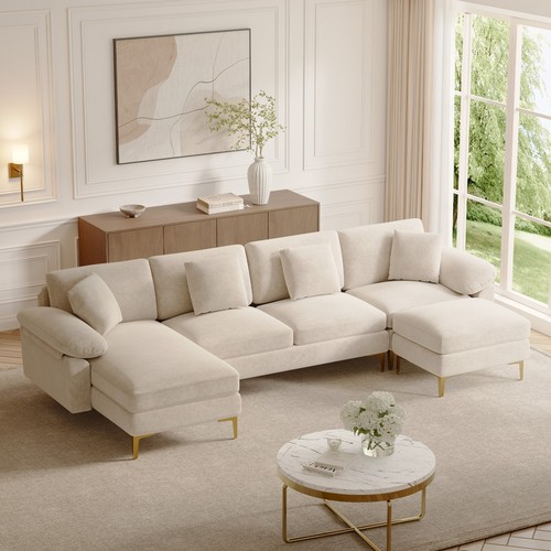 114 velvet shaped - 114", sectional