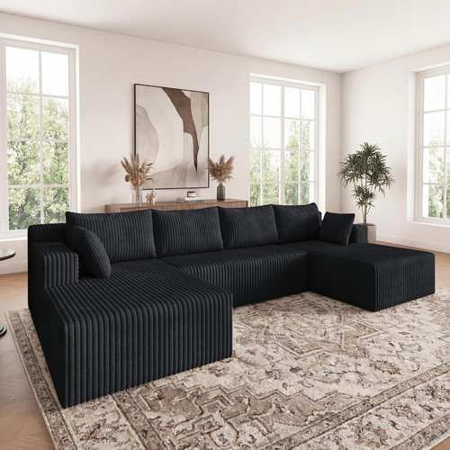 124 black shaped sectional - 124",