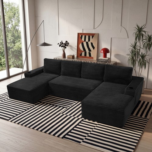 Shaped sectional sofa set - sofa,