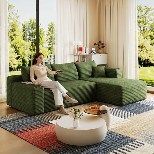 Green cloud sectional - green,